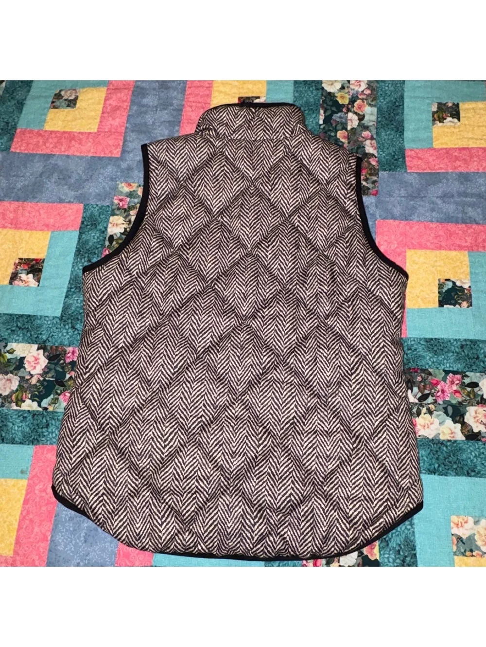 J.Crew $98 Women's S Quilted Herringbone Excursion Vest jacket Size Small